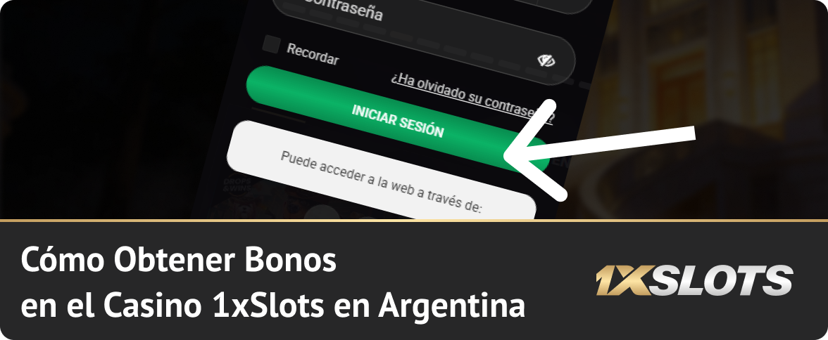 Para obtener bonos de 1xSlots Argentina, los jugadores deben registrarse e iniciar sesión.