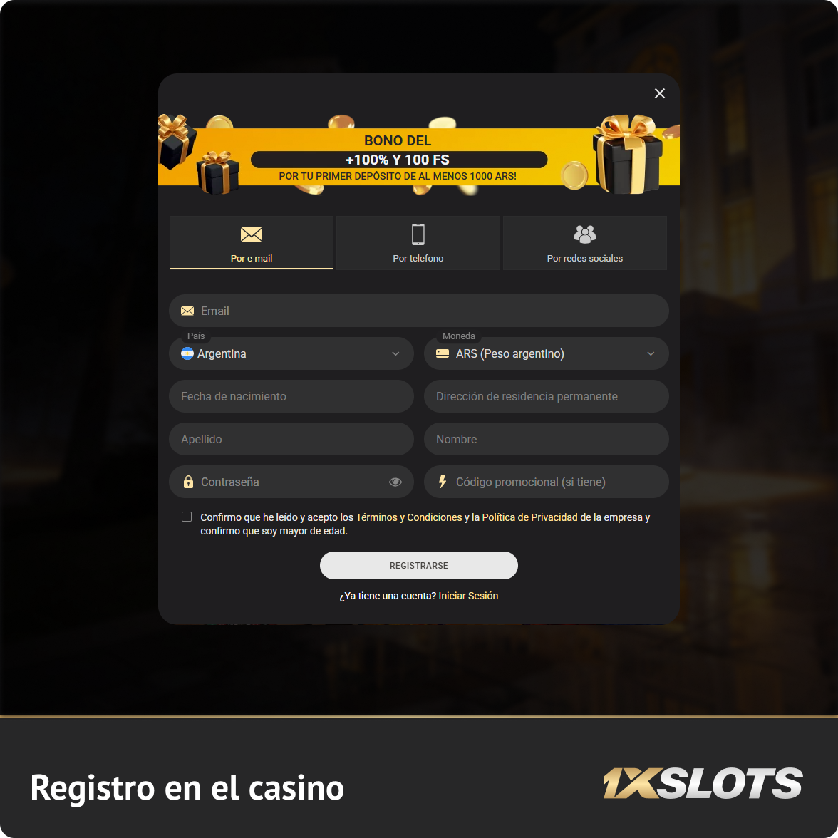 Cómo registrarse en 1xSlots - Instrucciones sencillas
