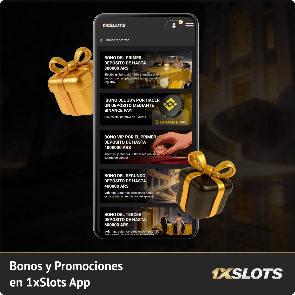 Bonos y promociones de 1xSlots en la aplicación móvil